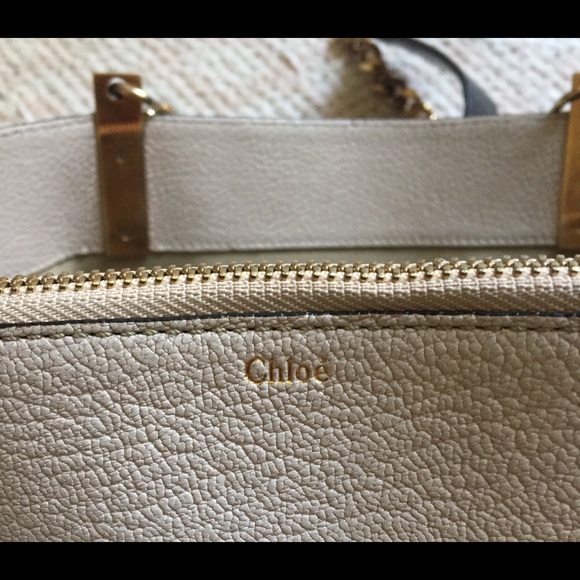 Authentic Chloe Black Orange Colorblock Chain Tote - Picture 6 of 8